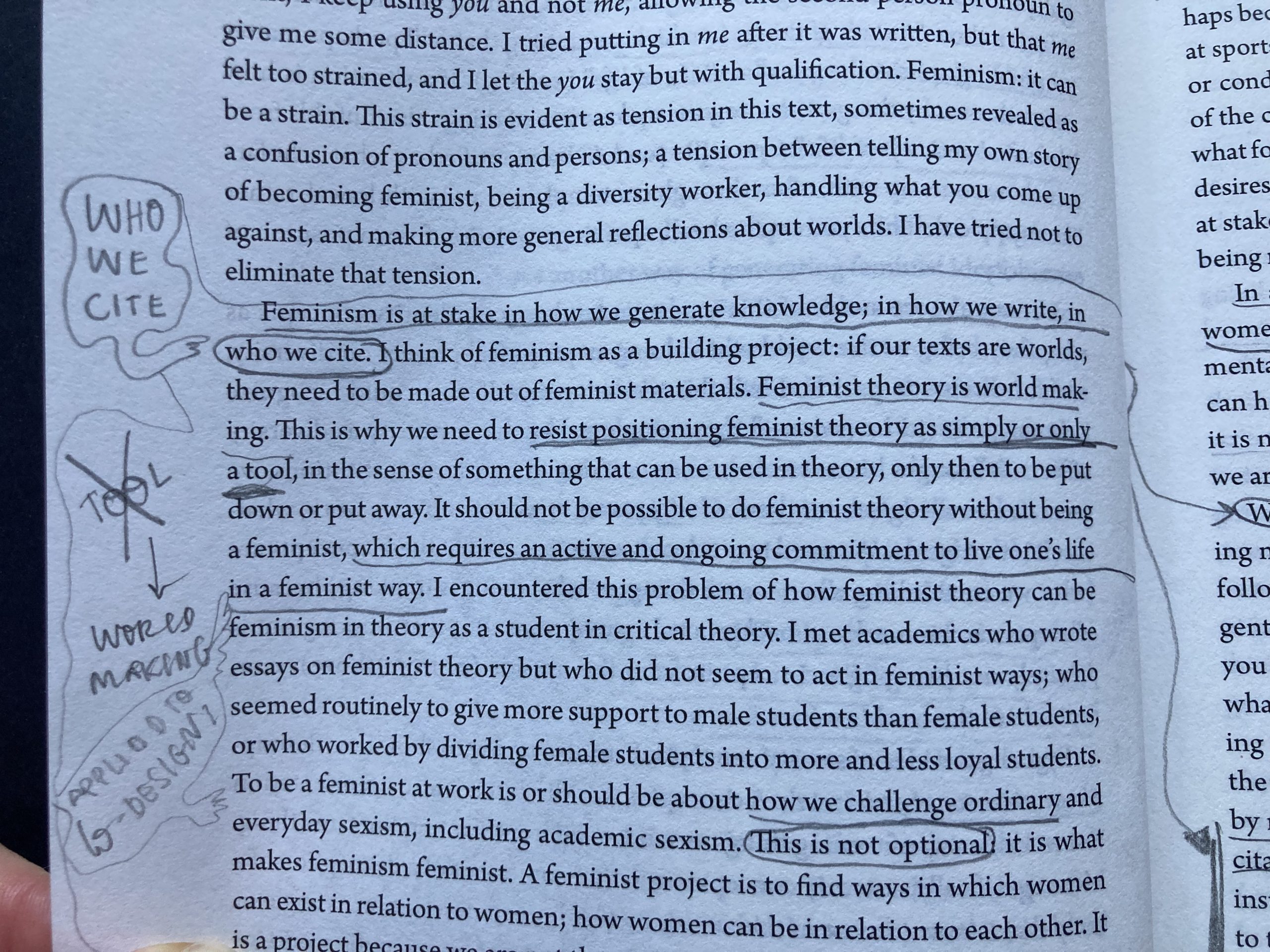 photo of page x of Sara Ahmed's book: Living a feminist life