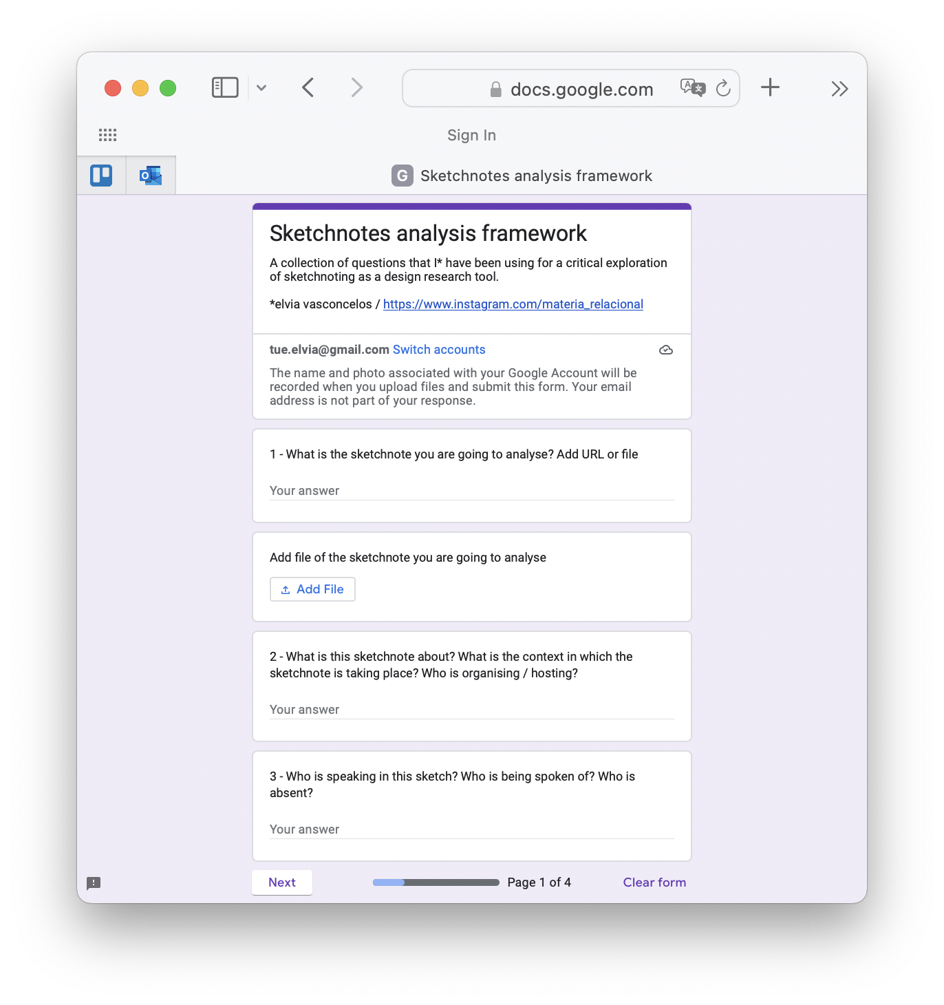 Google form screenshot